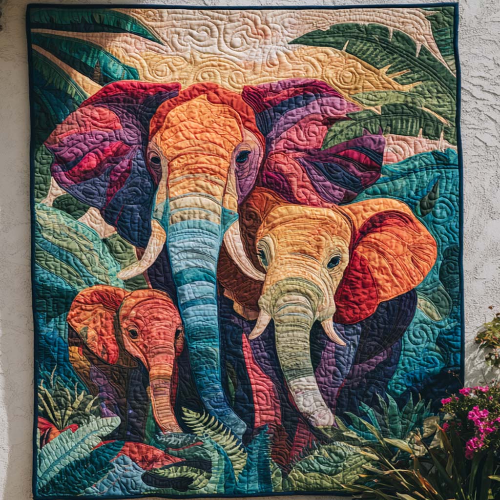 Jungle Royals Quilted Blanket Christmas Bedroom Decor Unique Elephant Themed Gifts