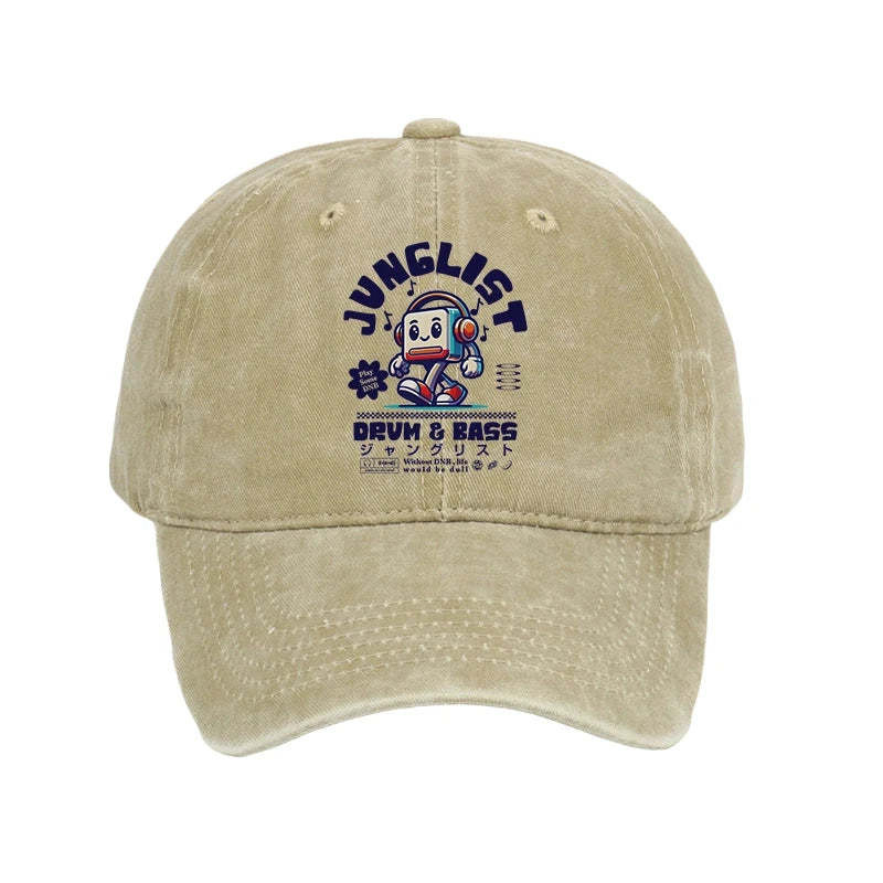 Junglist Dnb Japan Washed Hat Japanese Art Pattern Trendy Baseball Cap Good Gifts For Him