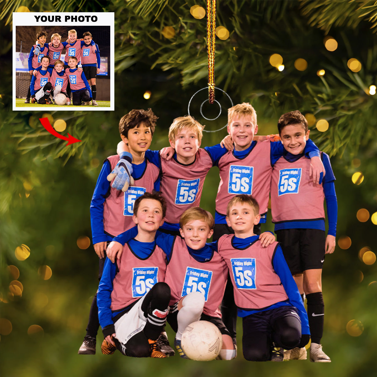 Junior Dream Team Personalized Photo Mica Ornament Gift For Soccer Lovers Family members