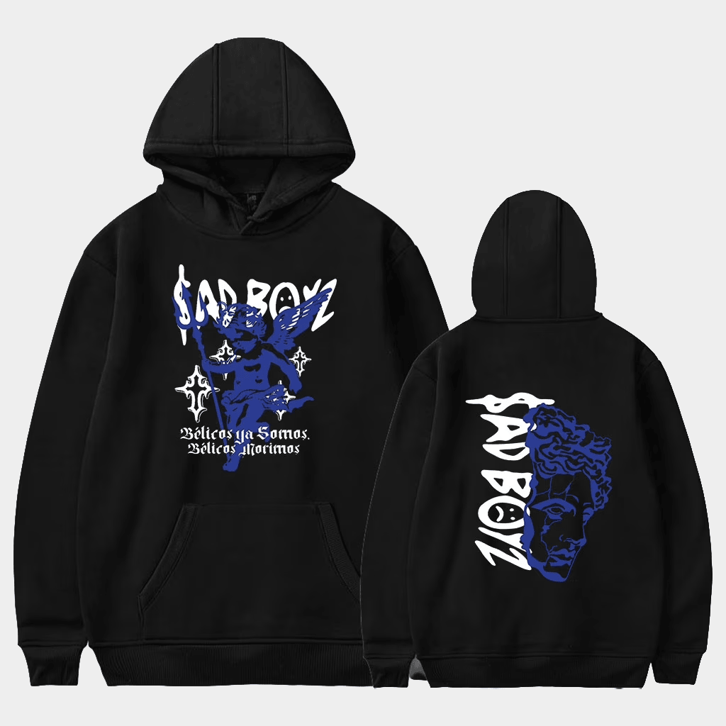 Junior H Merch Belicos Morimos Hoodie Sad Boyz Hooded Sweatshirt Gifts For Music Fans