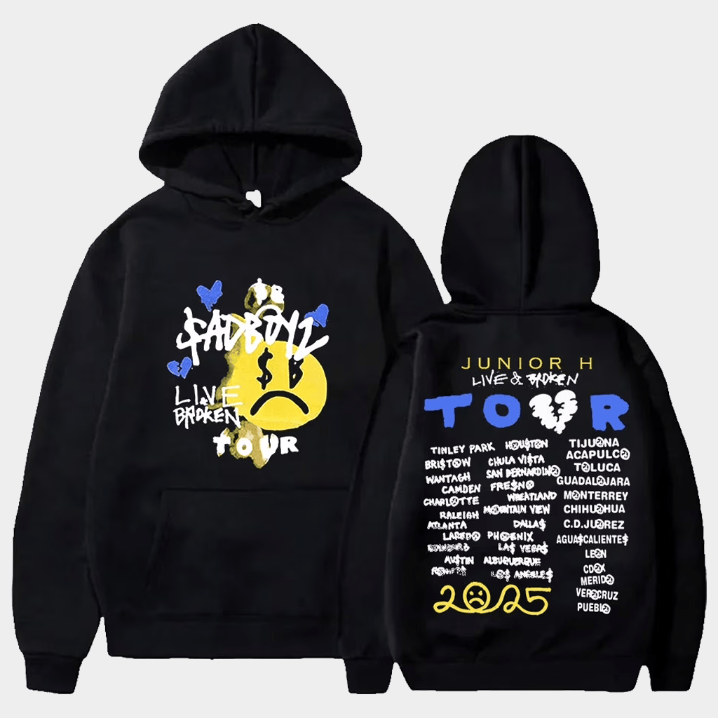 Junior H Merch Sad Boyz Live And Broken Tour Hoodie Presents For Hip Hop Lovers