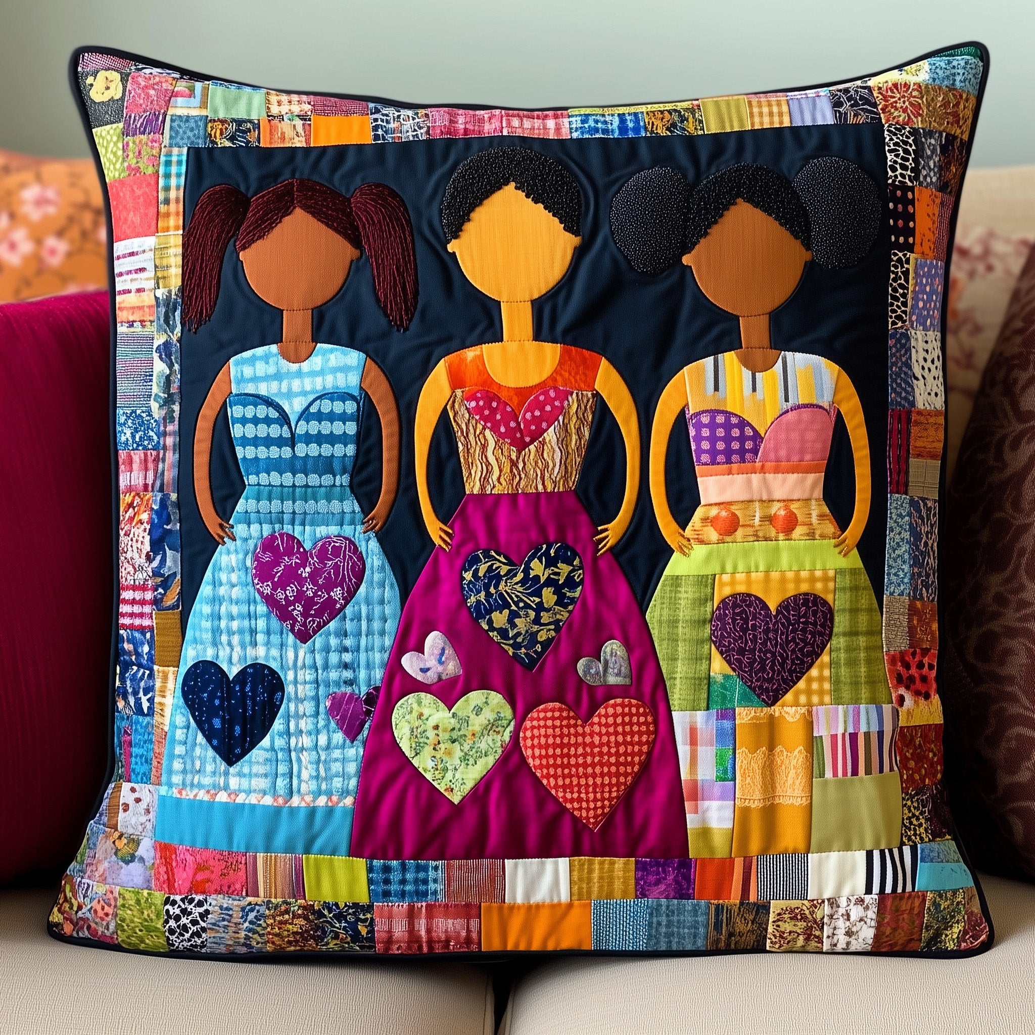 Junteenth Quilted Pillow Case Decorative Pillow Cover MerchChristmas Gifts For Sister From Brother
