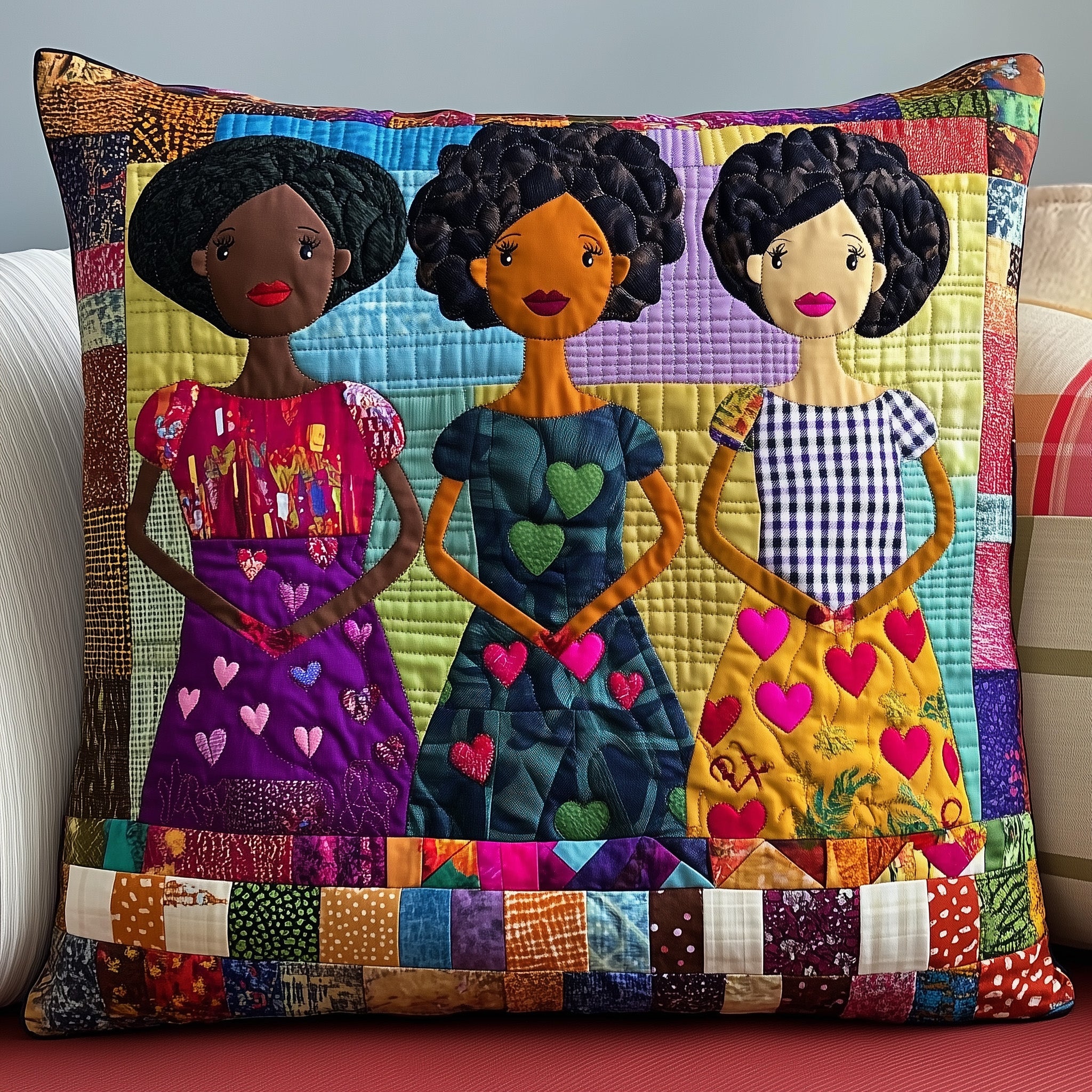 Junteenth Quilted Pillow Case Decorative Pillow Cover MerchChristmas Gifts For Your Grandmother