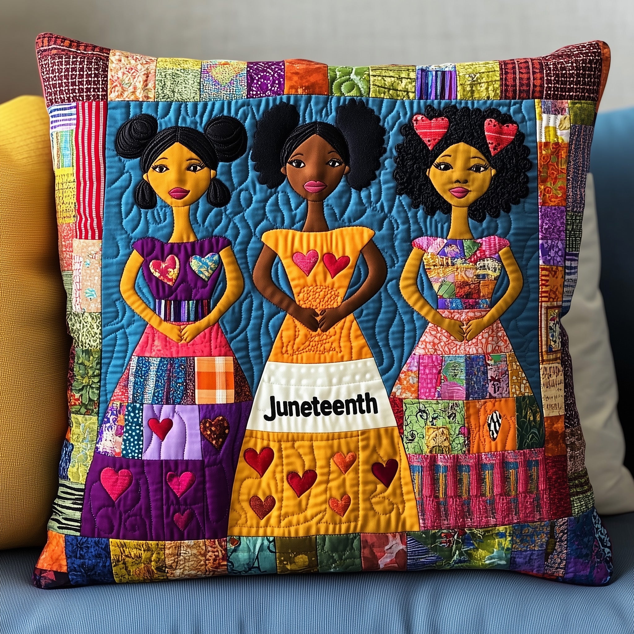 Junteenth Quilted Pillow Case Decorative Pillow Cover MerchThings To Get Brother For Christmas