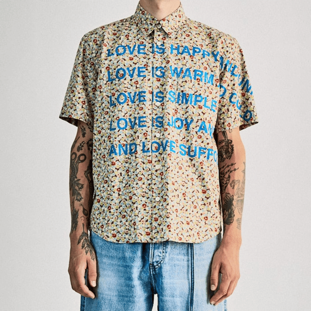 Junya Watanabe Poem Hawaiian Shirt Junya Watanabe 2002 Poem Shirt Father's Day Gifts