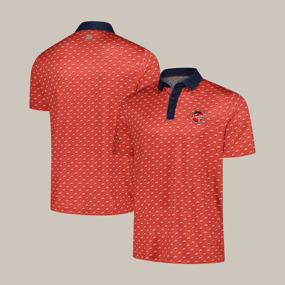 Jupiter Links Golf Club All Over Logo Polo Shirt TGL Golf Clothes Gift For Father