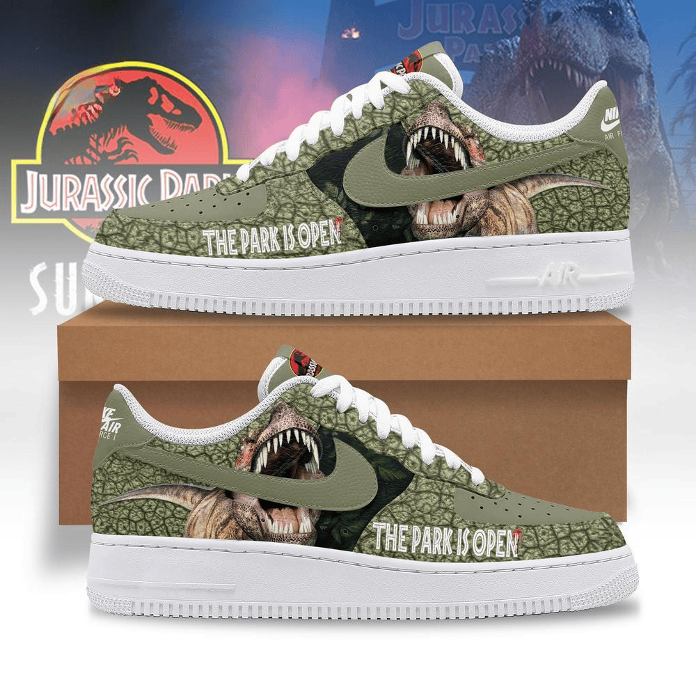 Jurassic Park The Park Is Open Limited Edition Air Force 1 Shoes Gifts For Him Her