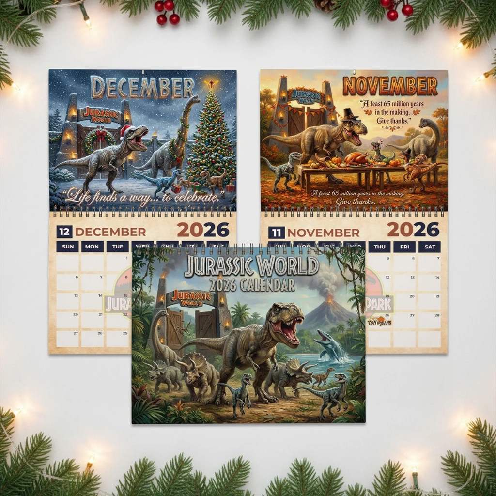 Jurassic World 2026 Wall Calendar Official Dinosaur Art Collection Calendar Gifts For Fans Jurassic World 2026 Wall Calendar Official Dinosaur Art Collection Calendar Gifts For Fans