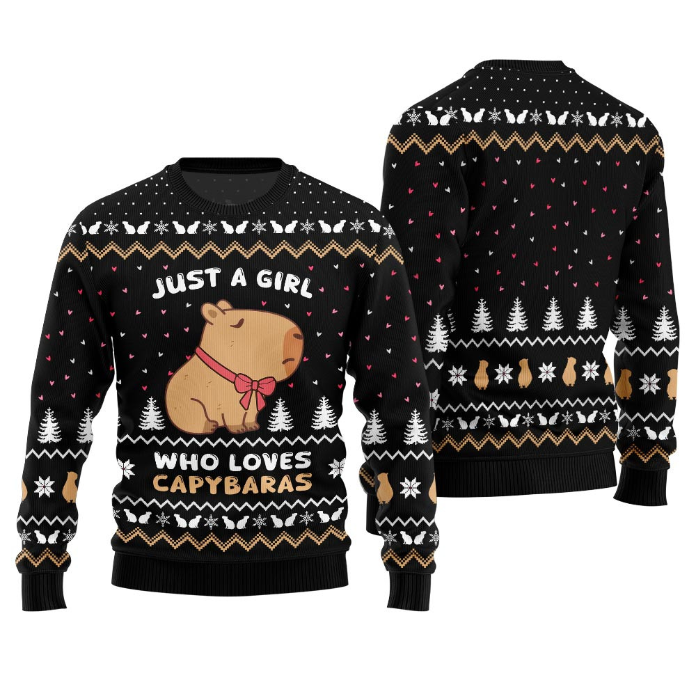 Just A Girl Capy Ugly Sweater Soft Cotton Sweatshirt for Winter Comfort