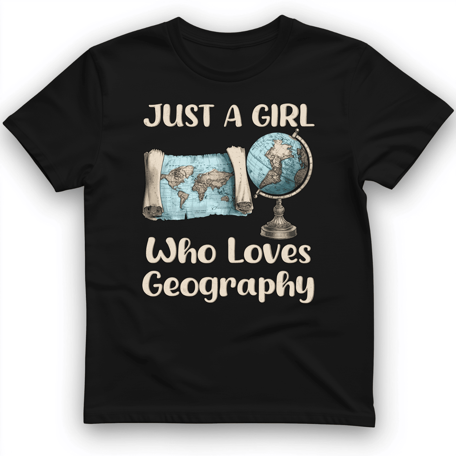 Just A Girl Who Loves Geography T-Shirt Trendy Clothes Student Gift Ideas