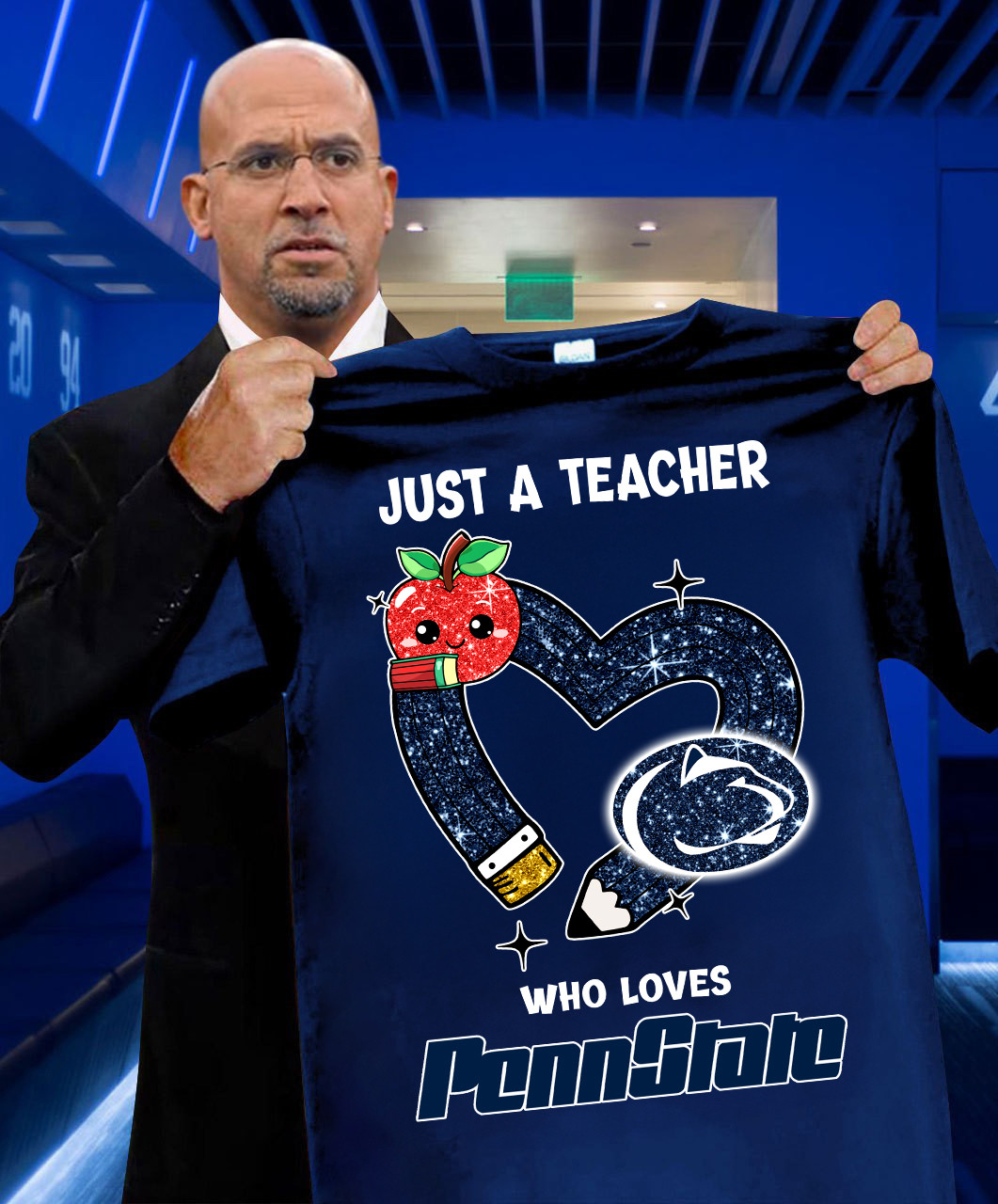 Just A Teacher Who Loves Penn State Nittany Lions T-Shirt Football Fan Gift Ideas