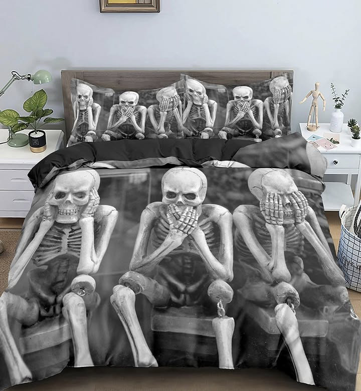 Just Love Skulls No hear No Speak No See Bedding Sets Bed Room Decoration Just Love Skulls No hear No Speak No See Bedding Sets Bed Room Decoration