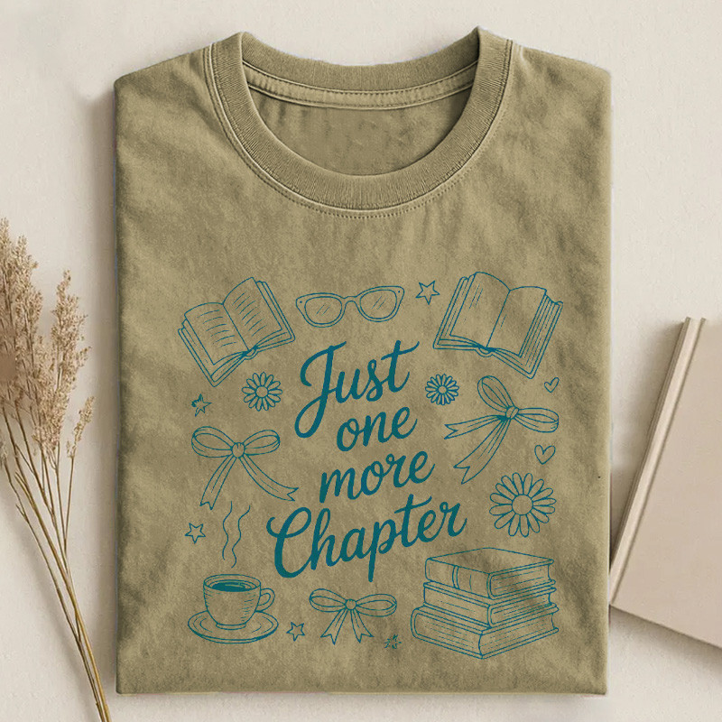 Just One More Chapter T-Shirt Literary Book Bow Apparel Gifts For Women