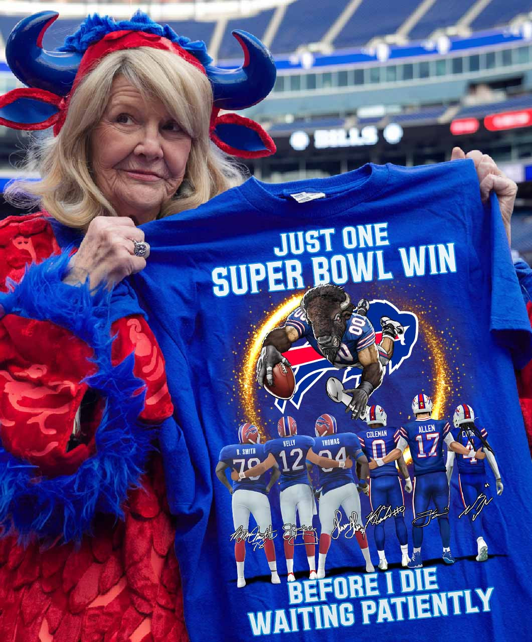 Just One Super Bowl Win Before I Die Waiting Patiently Shirt Gifts For Football Fans