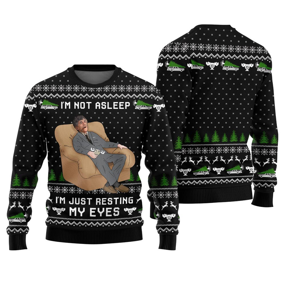 Just Resting My Eyes Ugly Christmas Sweater Soft Cotton Sweatshirt for Winter Comfort