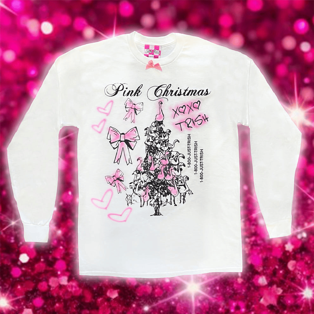 Just Trish Merch Pink Christmas Long Sleeve T-Shirt Best Gifts For Wife Just Trish Merch Pink Christmas Long Sleeve T-Shirt Best Gifts For Wife