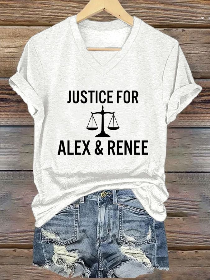 Justice For Alex And Renee V-Neck T-Shirt Women's Freedom T-Shirt I Stand With Minnesota Shirt Justice For Alex And Renee V-Neck T-Shirt Women's Freedom T-Shirt I Stand With Minnesota Shirt