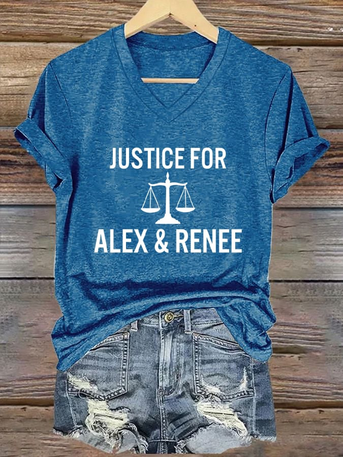 Justice For Alex And Renee V-Neck T-Shirt Women's Freedom T-Shirt I Stand With Minnesota Shirt Justice For Alex And Renee V-Neck T-Shirt Women's Freedom T-Shirt I Stand With Minnesota Shirt