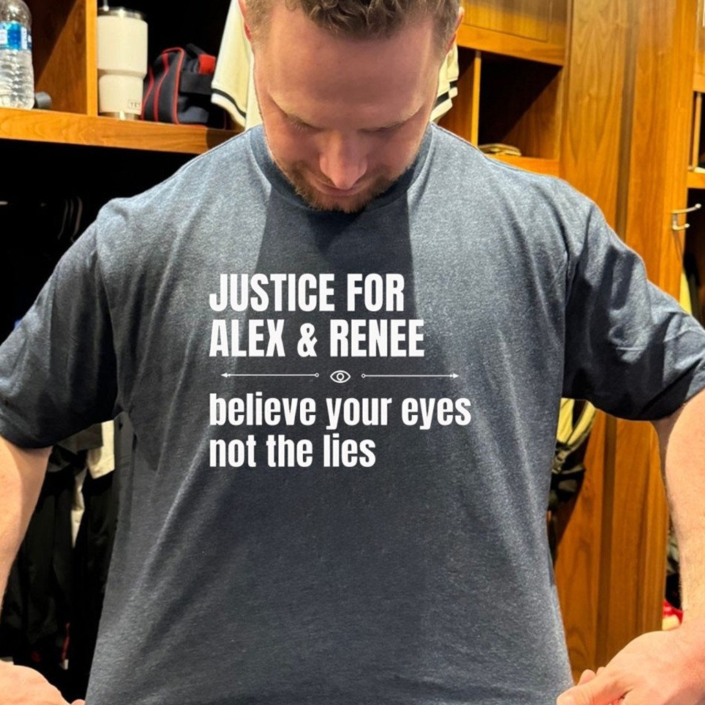 Justice For Alex Pretti And Renee Good Believe Your Eyes Not The Lies Shirt No King T-Shirt
