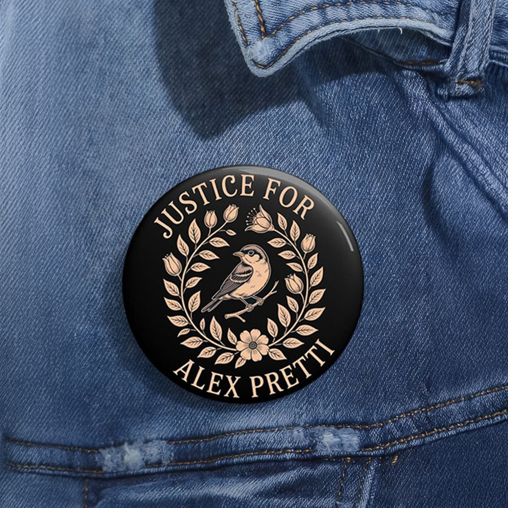 Justice For Alex Pretti Button Alex Pretti Kicking Ice Car Button Gift For Enthusiasts