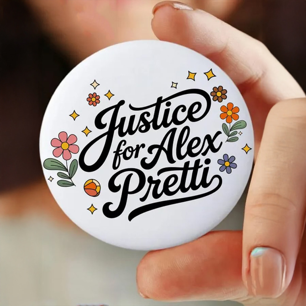 Justice For Alex Pretti FDT Floral Button Alex Pretti Kicking Ice Car Alex Pretti Merch