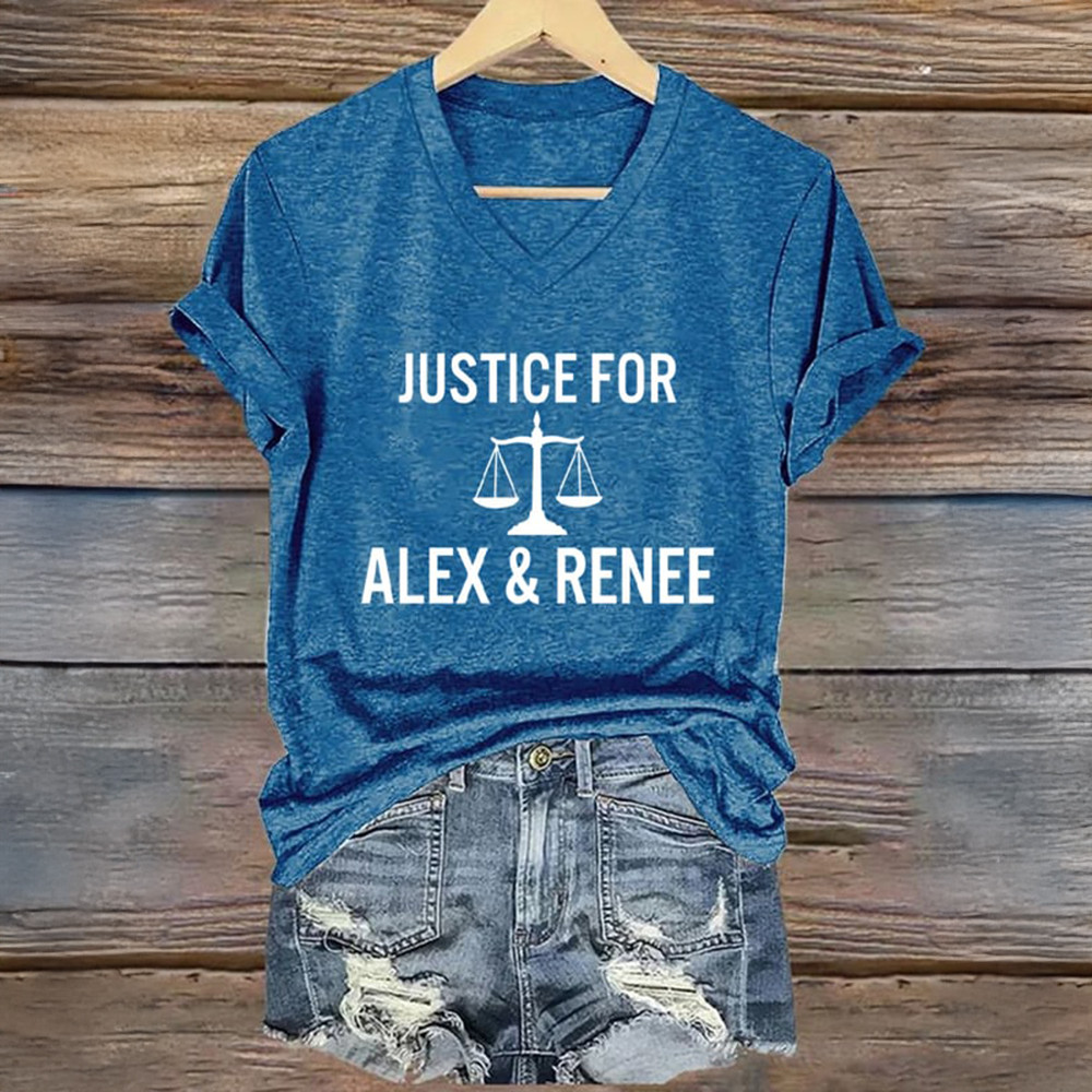 Justice For Alex Pretti FDT V-Neck Shirt Patriotic Minnesota Alex Prettii Shirt Gift Ideas