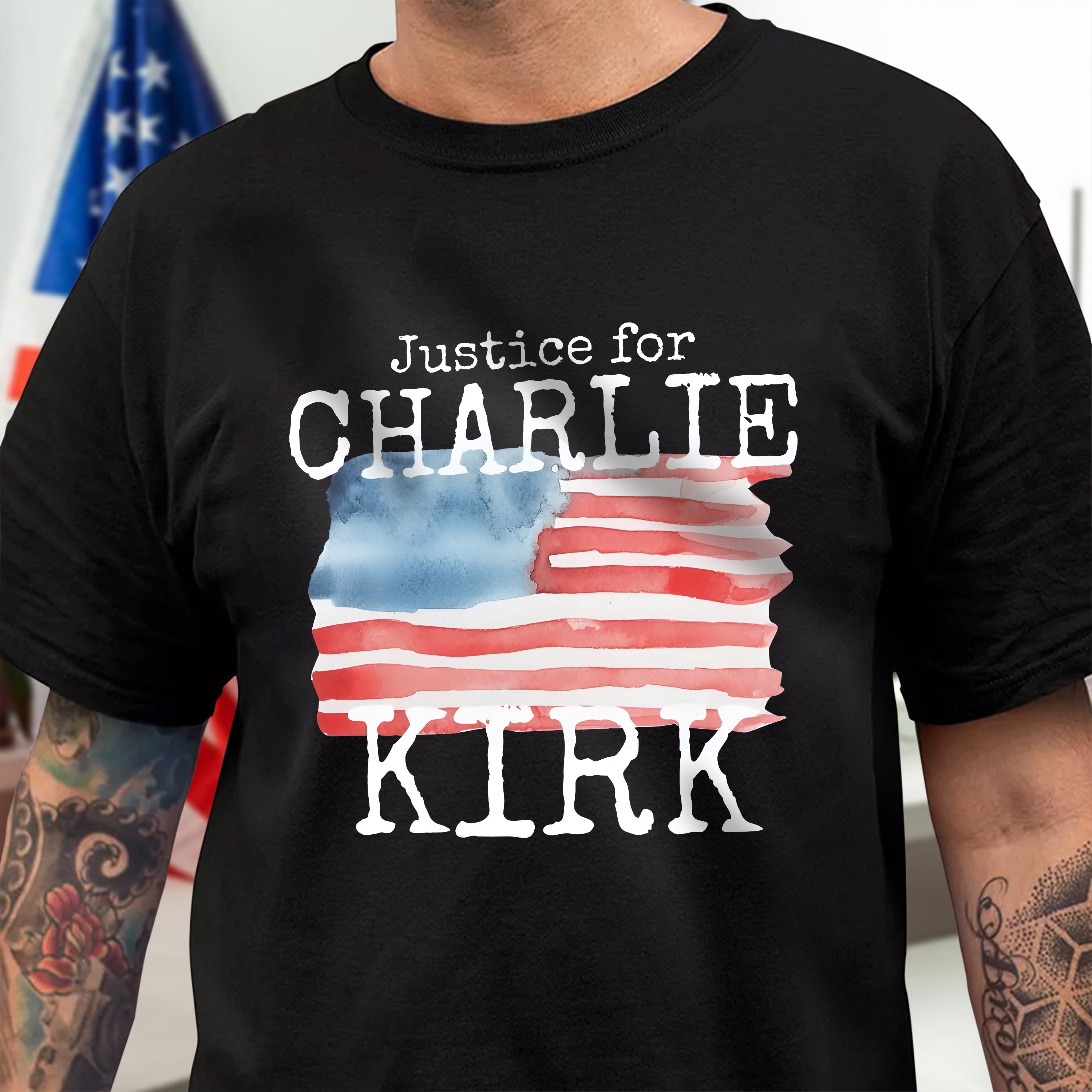 Justice For Charlie Kirk Conservative Political Dark Shirt Gift for Free Speech Supporters