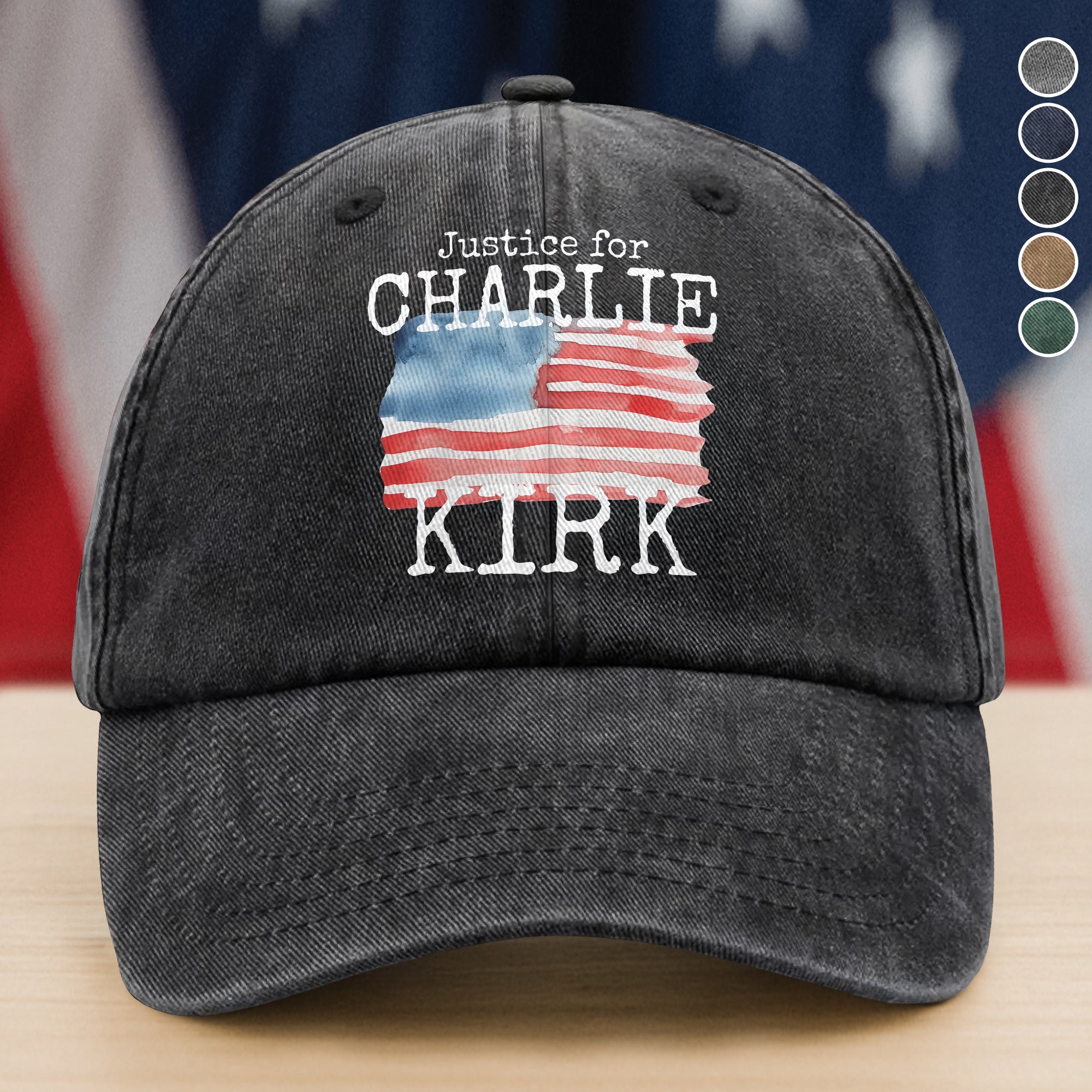 Justice For Charlie Kirk Conservative Political Washed Baseball Cap Charlie Kirk Remembrance Merch