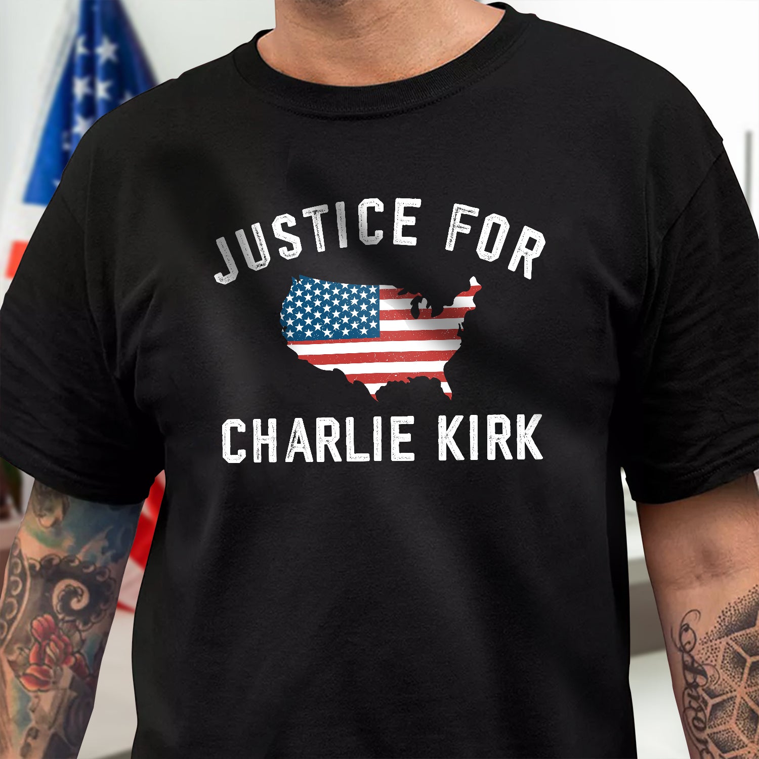 Justice for Charlie Kirk Dark Shirt Gift for American Conservatives