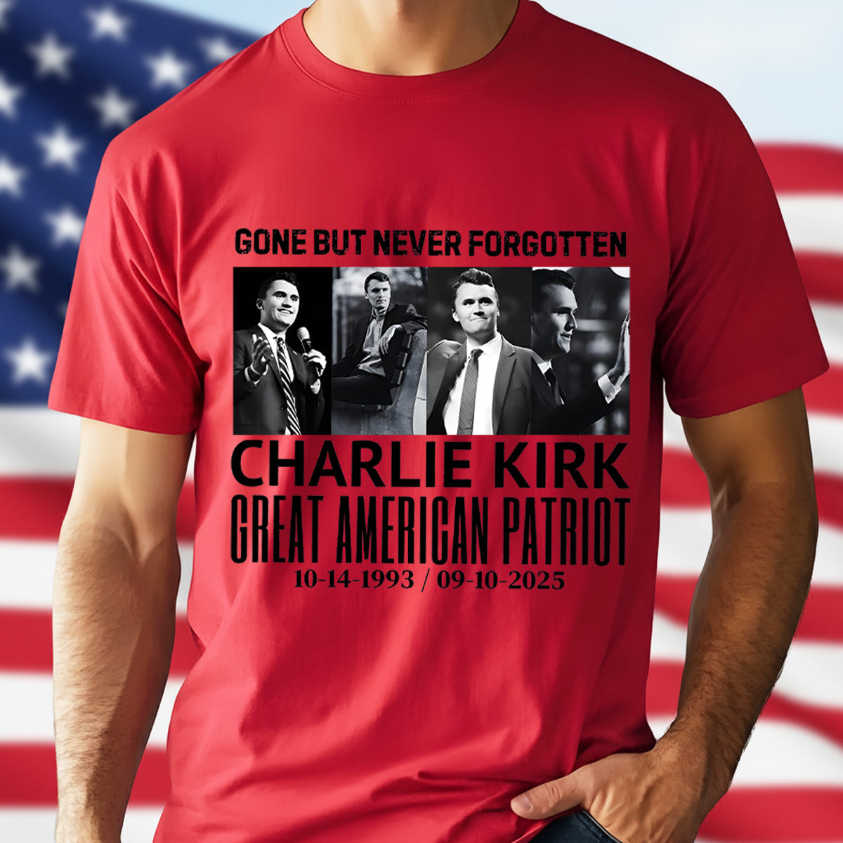 Justice For Charlie Kirk Gone But Never Forgotten Bright Shirt Gift for American Conservatives
