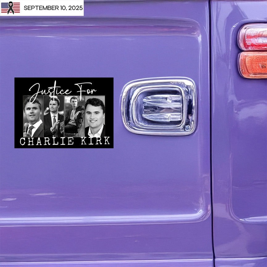 Justice For Charlie Kirk Sticker American Freedom Decal Charlie Kirk Merch