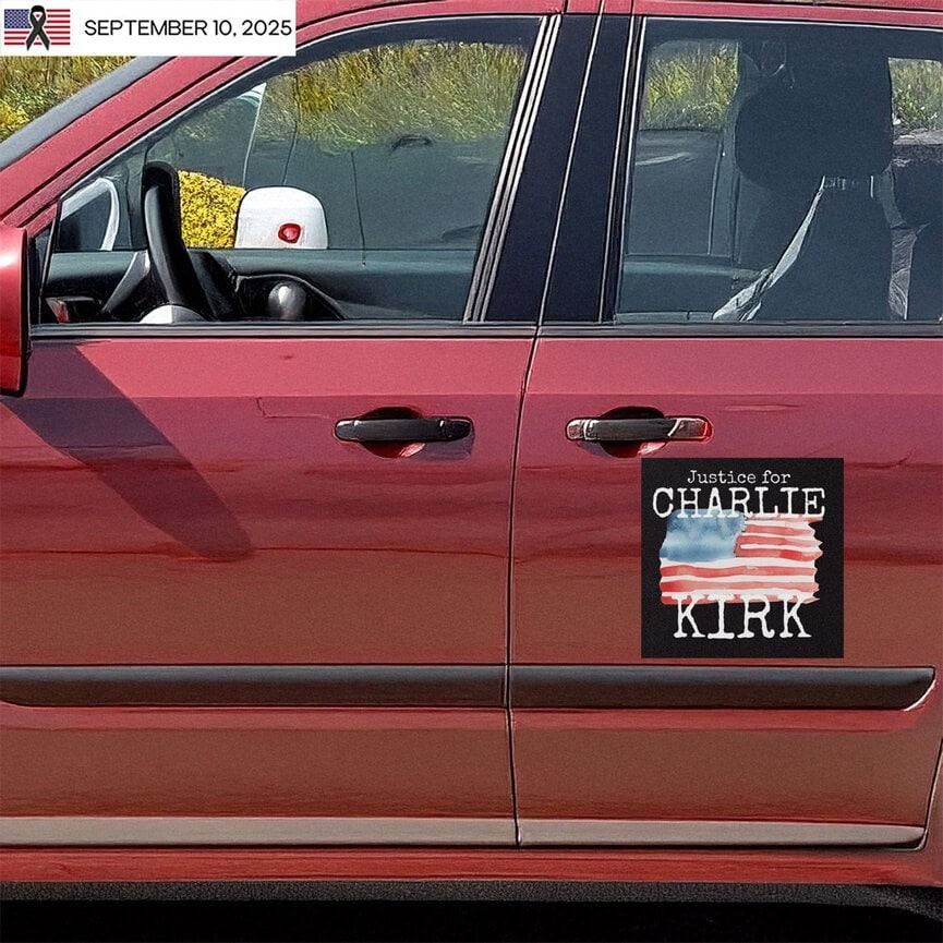 Justice For Charlie Kirk Sticker RIP Charlie Kirk Merch Patriotic Gifts