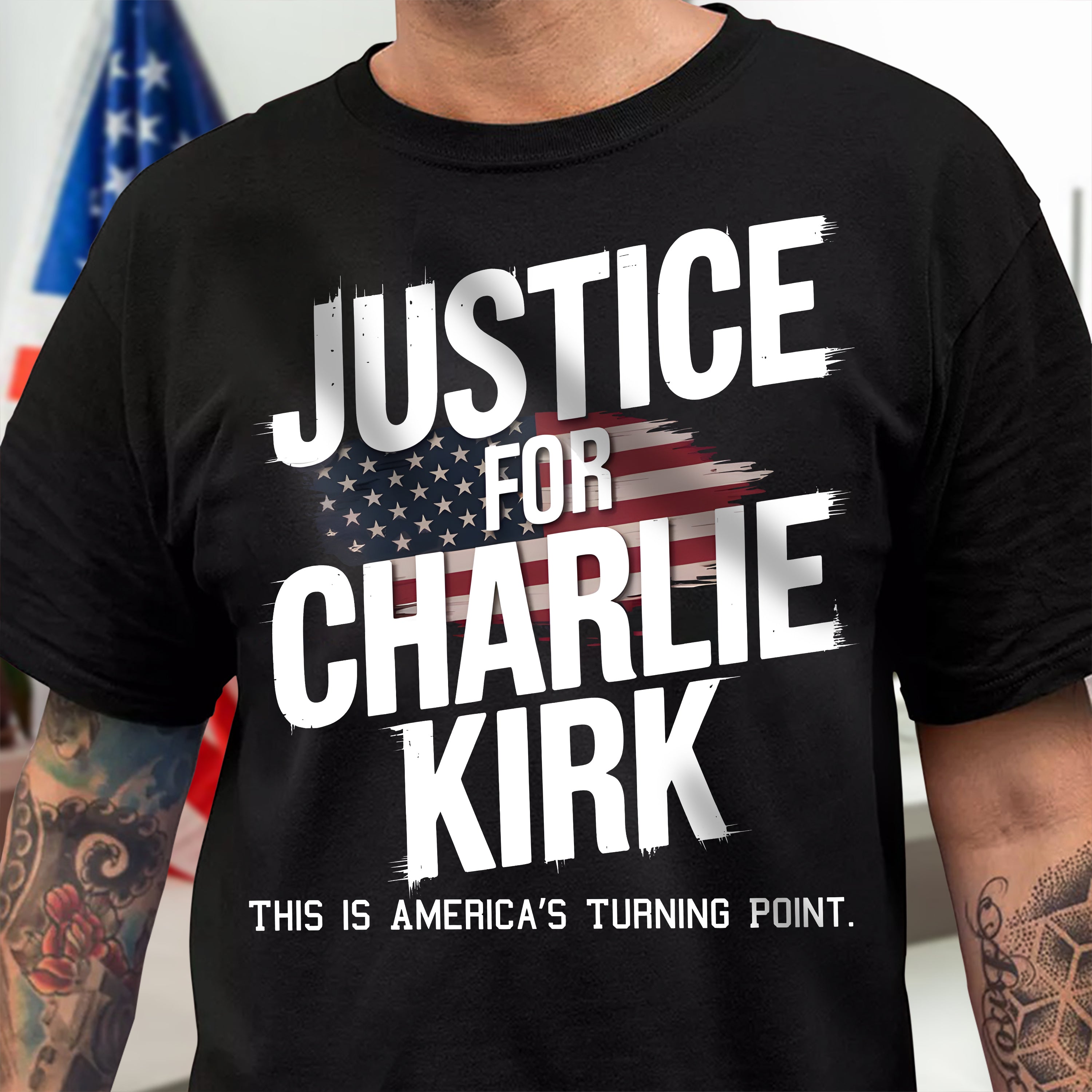 Justice For Charlie Kirk This is America's Turning Point Dark Shirt Gift for Free Speech Supporters