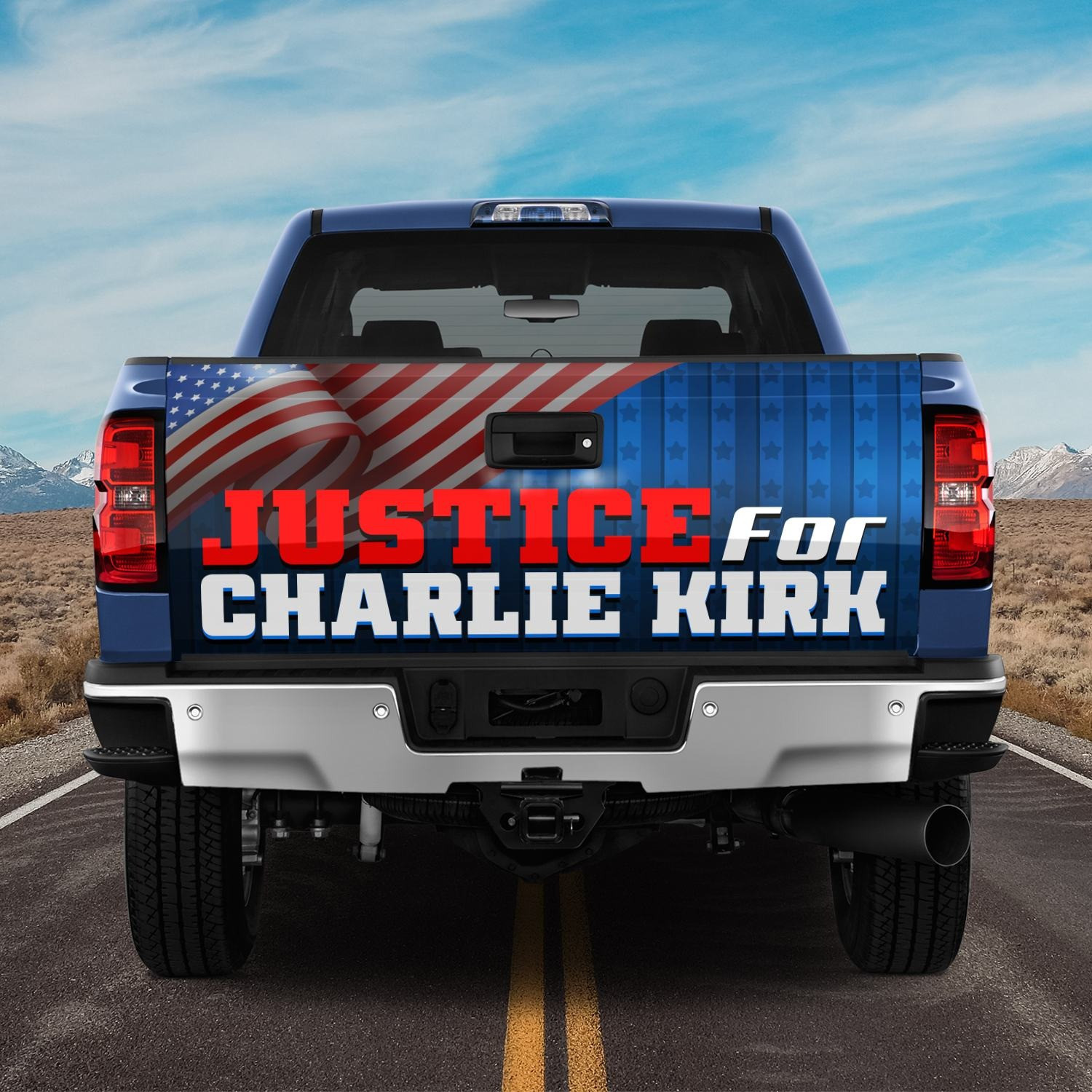 Justice For Charlie Kirk Truck Tailgate Decal Pray For Charlie Kirk Merch Decal Bumper Sticker