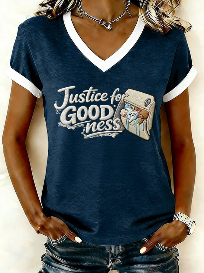Justice For Goodness V-Neck Shirt Shooting Minneapolis ICE Clothes Activists Gifts