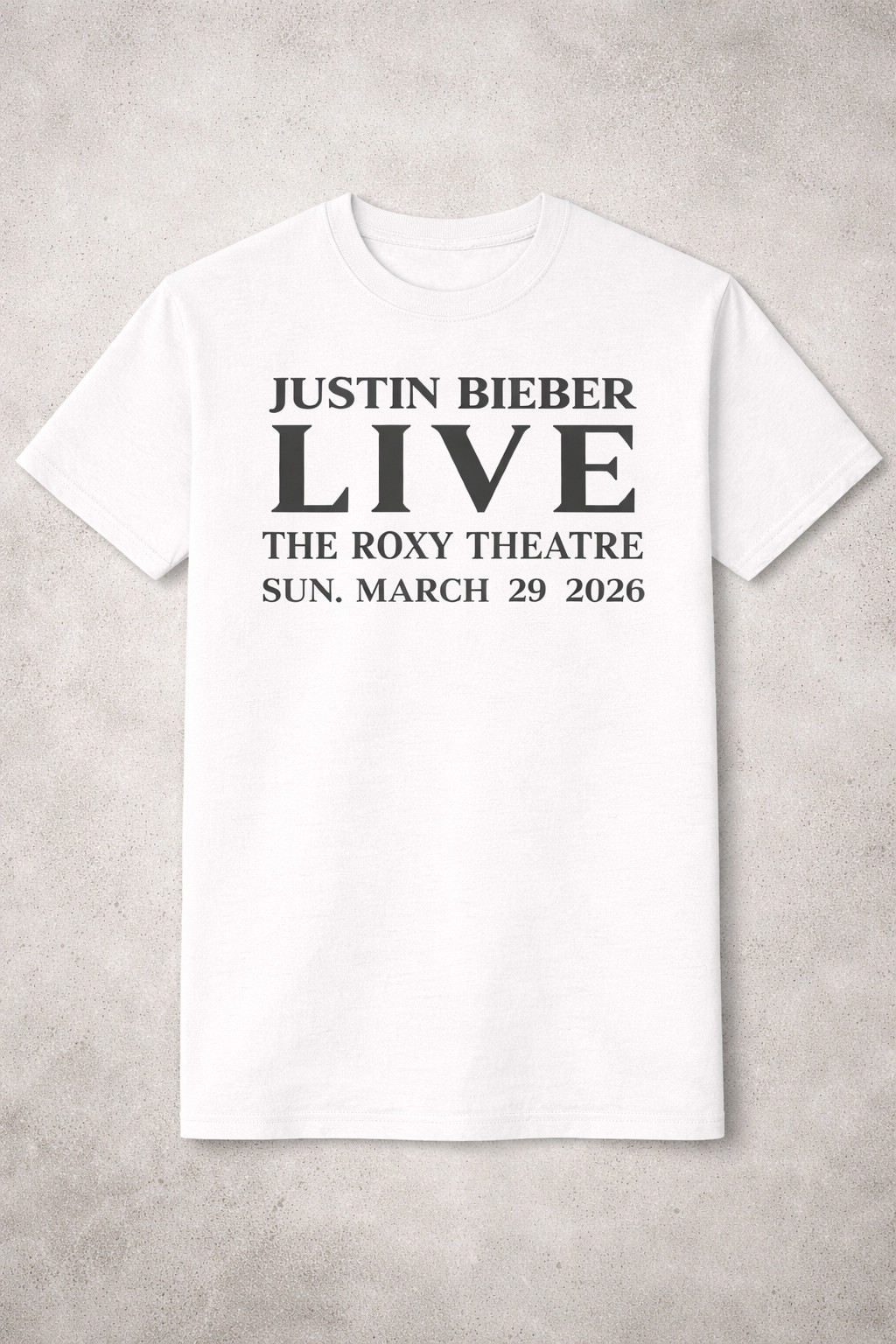 Justin Bieber Live The Roxy Theatre T-Shirt Bieber Concert Clothing Rare Justin Bieber Fan Gift