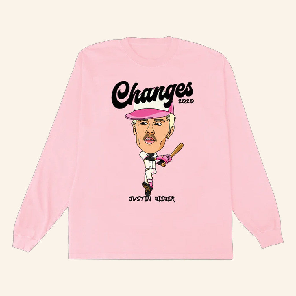 Justin Bieber Merch Changes Baseball Doodle Long Sleeve Shirt Good Gifts For Her Justin Bieber Merch Changes Baseball Doodle Long Sleeve Shirt Good Gifts For Her