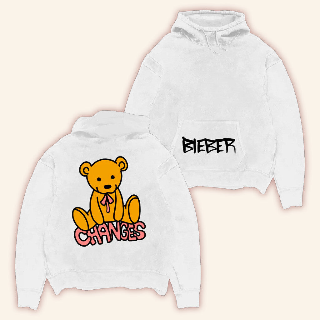 Justin Bieber Merch Changes Bear Hoodie Good Gifts For Besties Justin Bieber Merch Changes Bear Hoodie Good Gifts For Besties