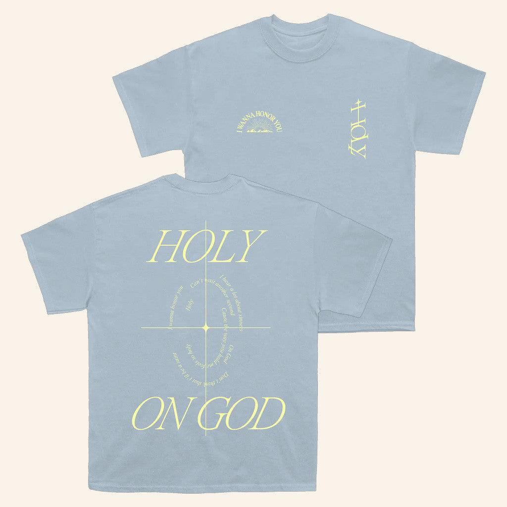 Justin Bieber Merch Holy Lyrics T-Shirt Light Blue Gifts For Best Friends Justin Bieber Merch Holy Lyrics T-Shirt Light Blue Gifts For Best Friends