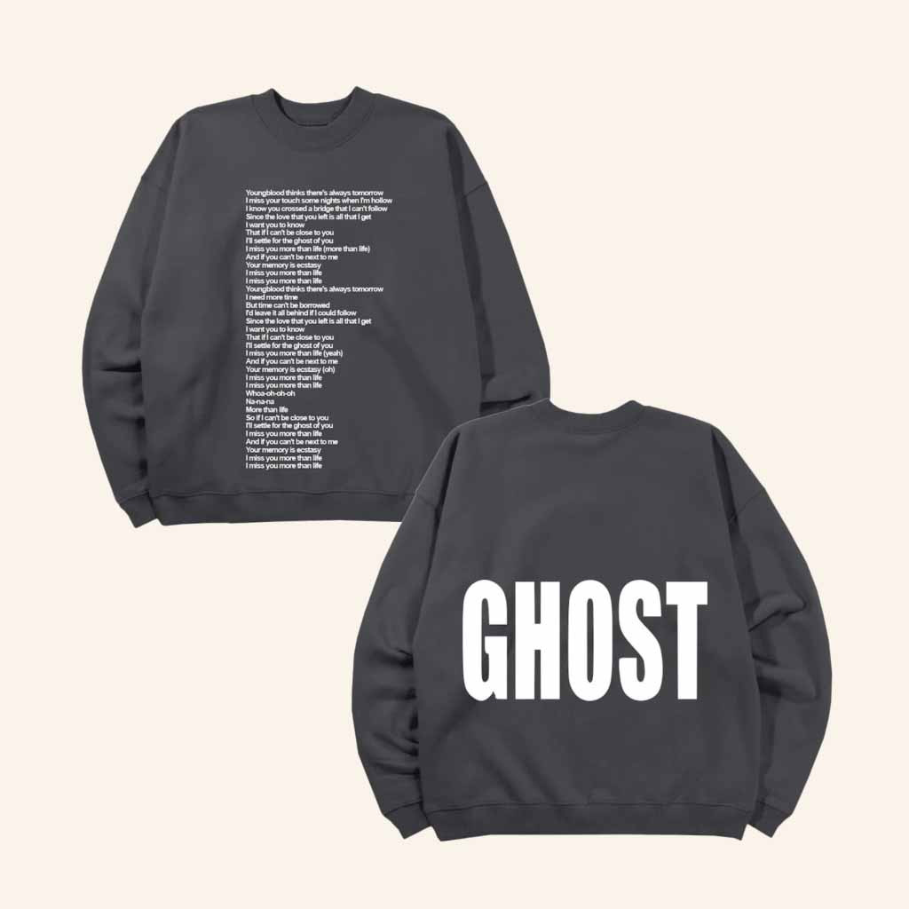 Justin Bieber Music Merch Ghost Lyrics Sweatshirt Christmas Gift For Fans Justin Bieber Music Merch Ghost Lyrics Sweatshirt Christmas Gift For Fans