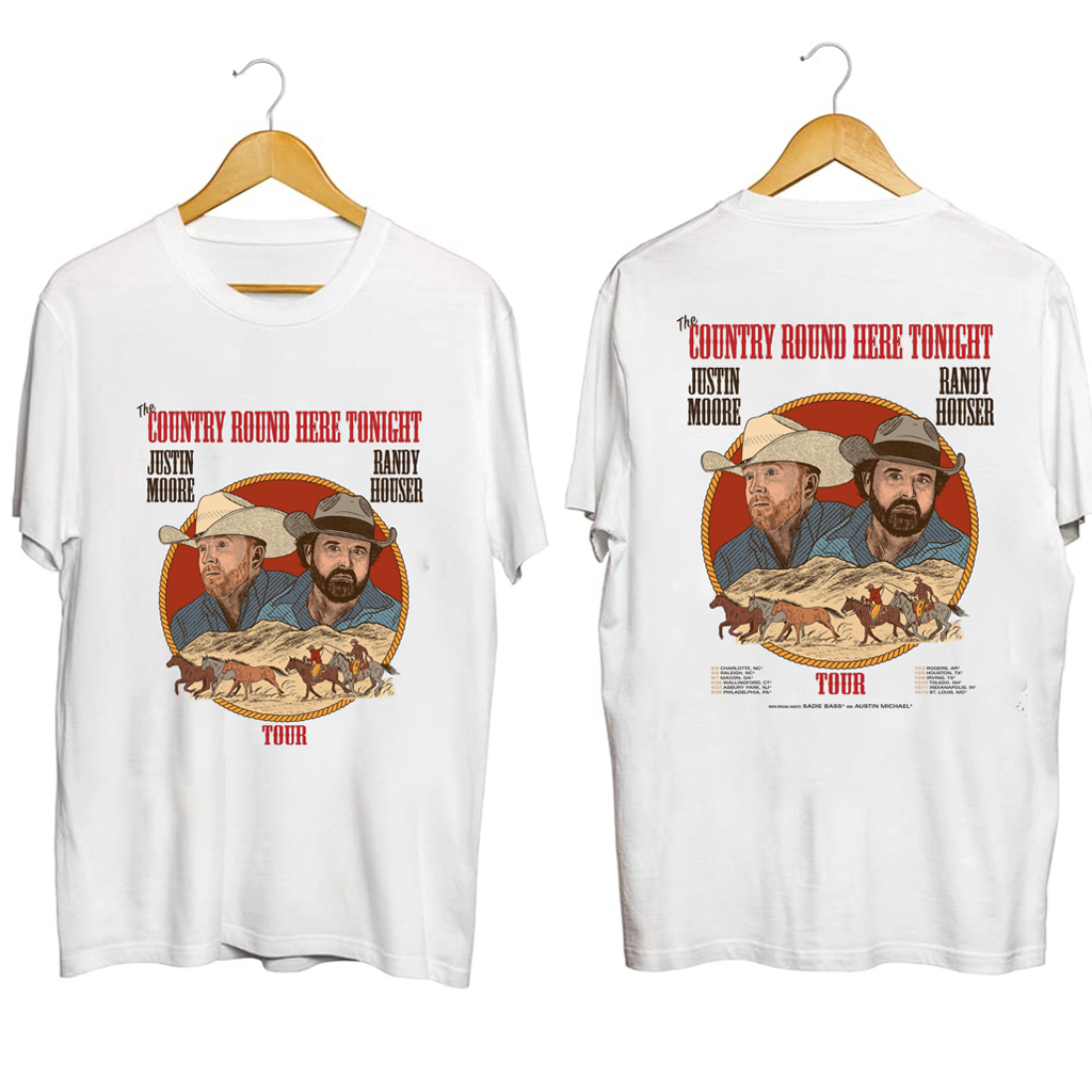Justin Moore And Randy Houser Tour Shirt Fan Merch Gifts For Country Music Fans