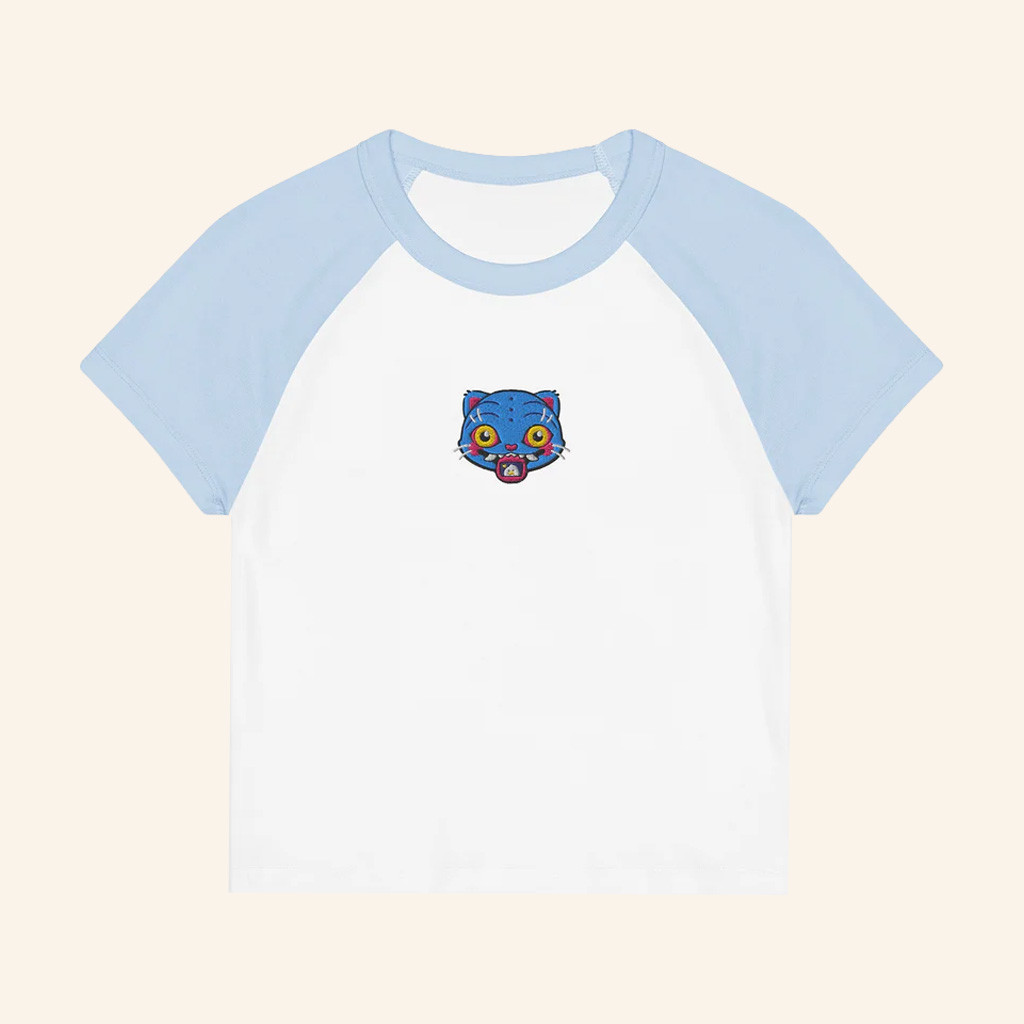 K Pop Demon Hunters Merch Chibi Derpy Tiger Raglan Baby Tee Gifts For Sister K Pop Demon Hunters Merch Chibi Derpy Tiger Raglan Baby Tee Gifts For Sister