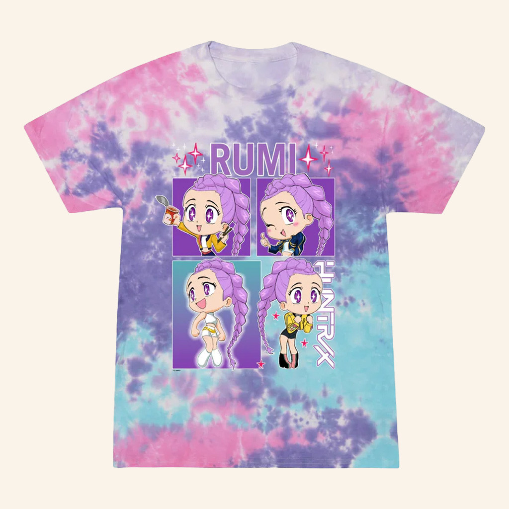K Pop Demon Hunters Merch Rumi Tie Dye T-Shirt Birthday Gift For Friends
