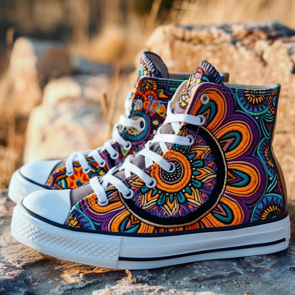 Kaleido Kicks Canvas High Tops Merch For Women