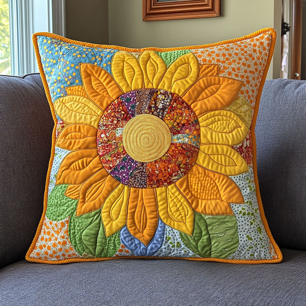 Kaleido Petal Quilted Pillow Case Home Decor Pillow Covers Sunflower Gifts For Grandma