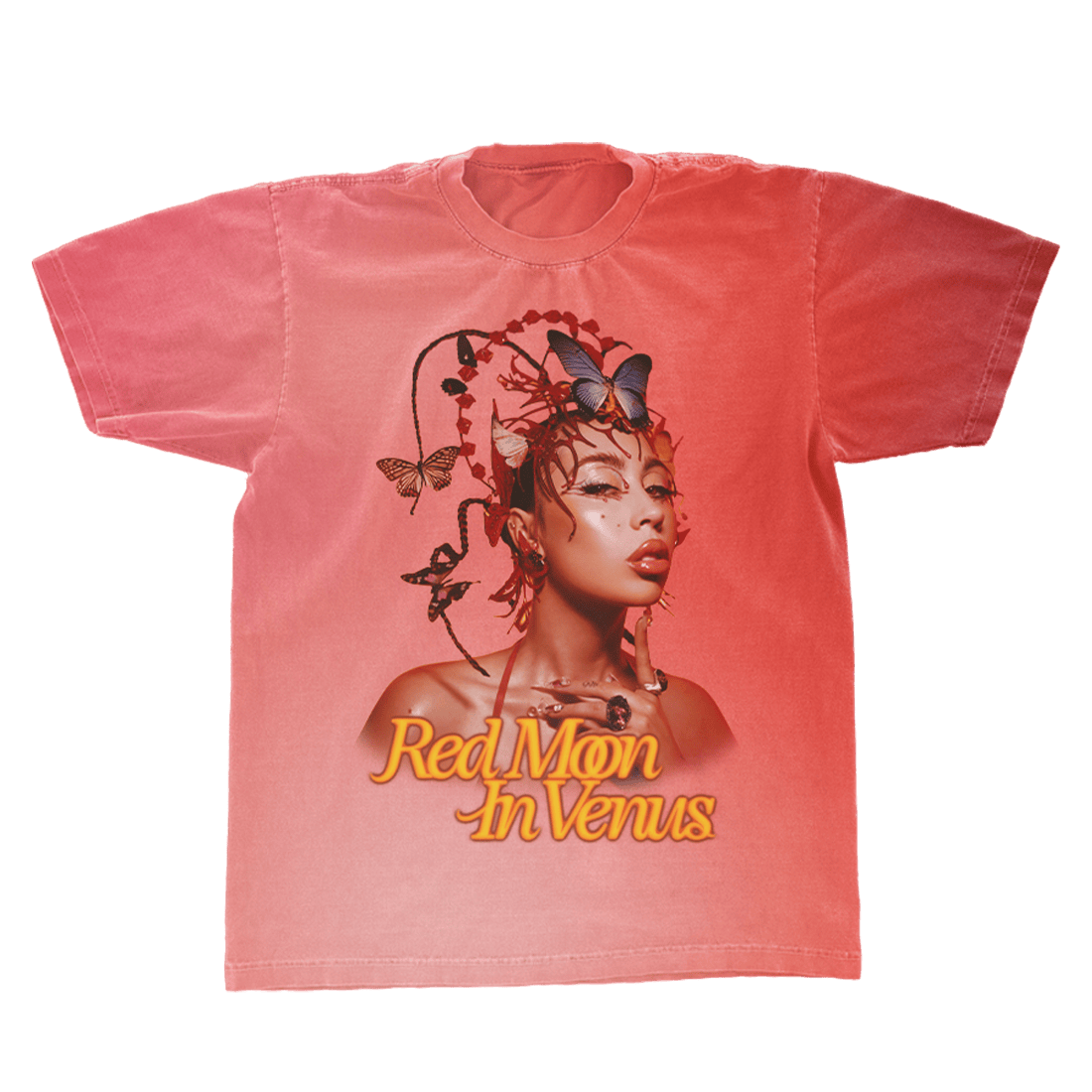 Kali Uchis Merch Ombre Red Moon in Venus Anniversary T-Shirt Top 10 Mother's Day Gift for Dad