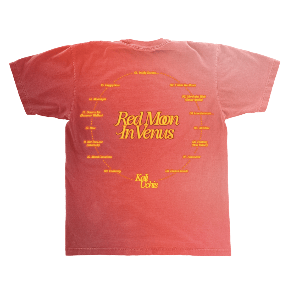Kali Uchis Merch Ombre Red Moon in Venus Anniversary T-Shirt Top 10 Mother's Day Gift for Dad