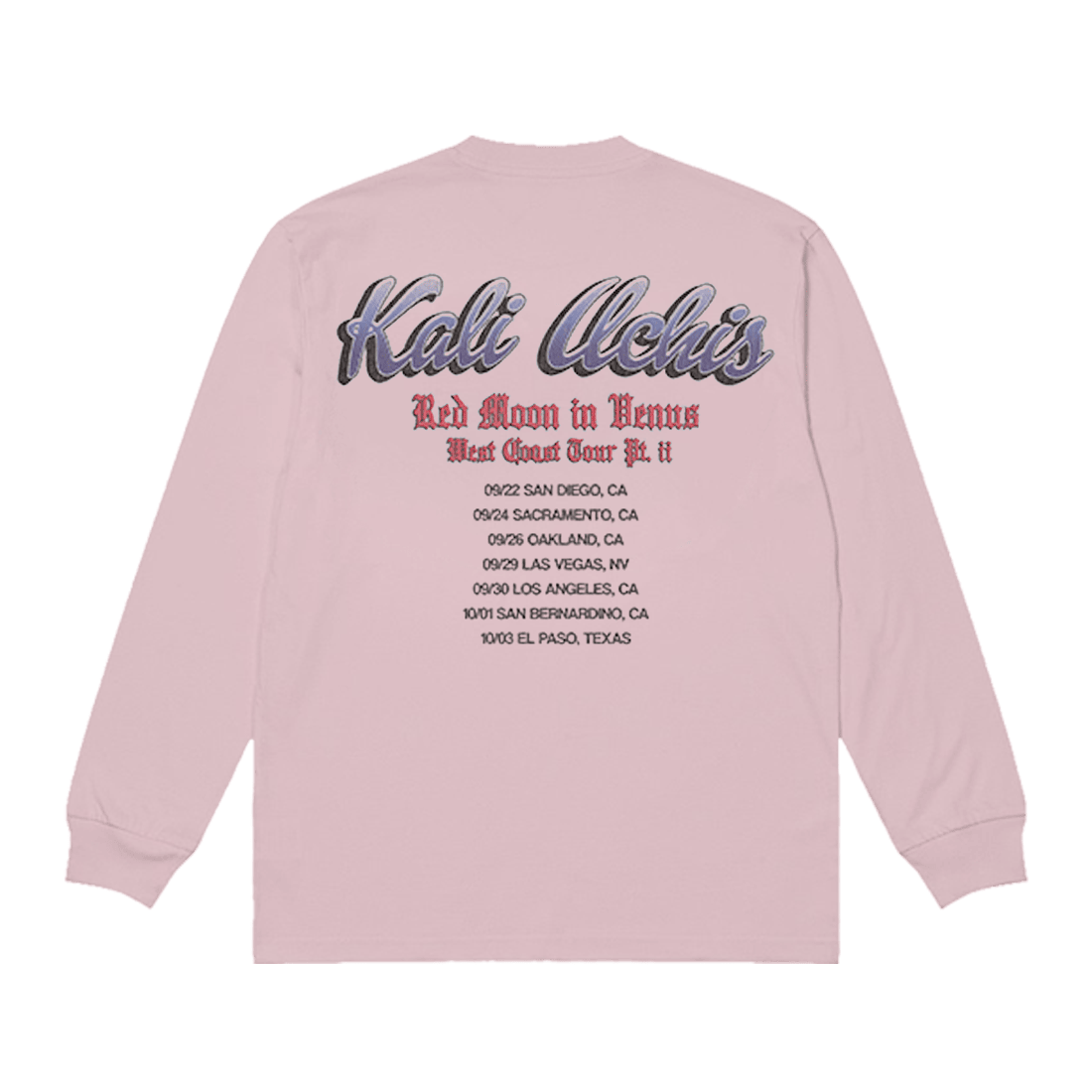 Kali Uchis Merch RMIV West Coast Tour Pink Long Sleeve Shirt Thoughtful Mother's Day Gifts