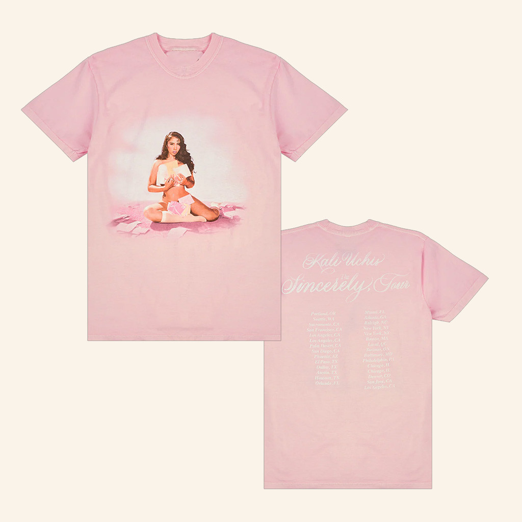 Kali Uchis Merch Sincerely Tour Pink Date Back Shirt Gifts For Sister