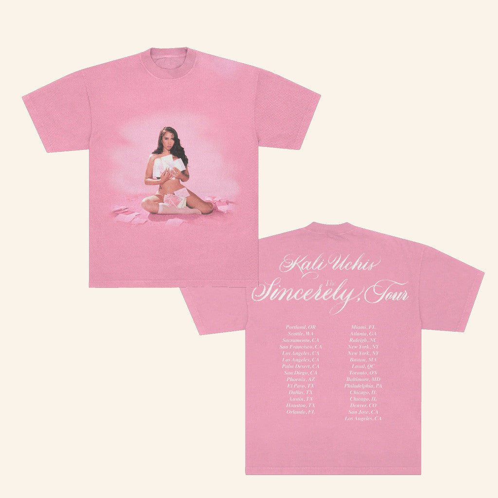 Kali Uchis Merch Sincerely Tour Pink T-Shirt Gifts For Her Kali Uchis Merch Sincerely Tour Pink T-Shirt Gifts For Her